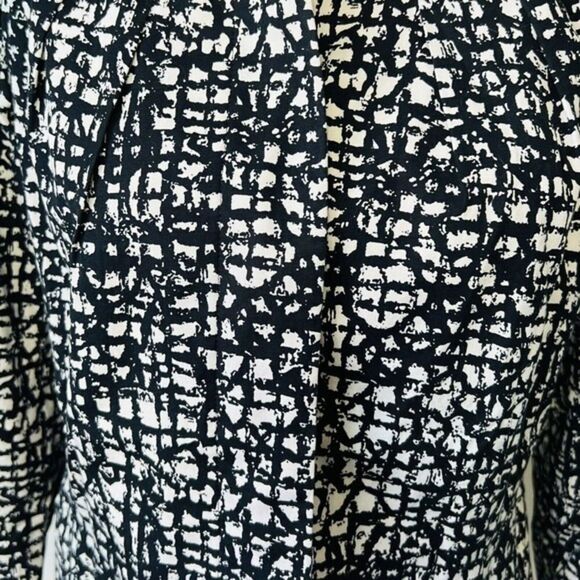 LAFAYETTE 148 Black White Cotton Button Front 3/4 Sleeve Lined Jacket Size 4 - Picture 7 of 12